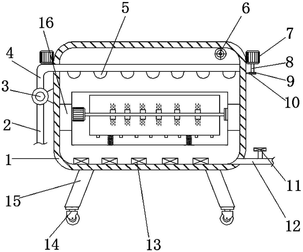 Disinfecting and soaking device for medical drug storage instrument