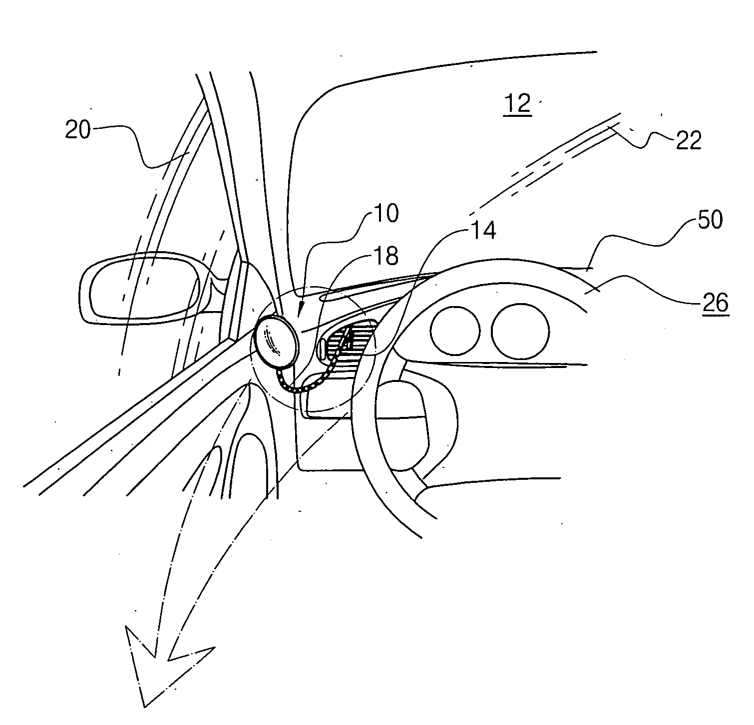 Flexible mirror device for a vehicle