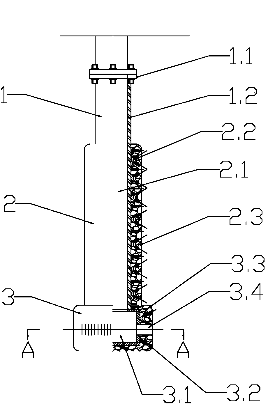 Top plug-in type spray gun for ventilating and slag gathering and preparation method thereof