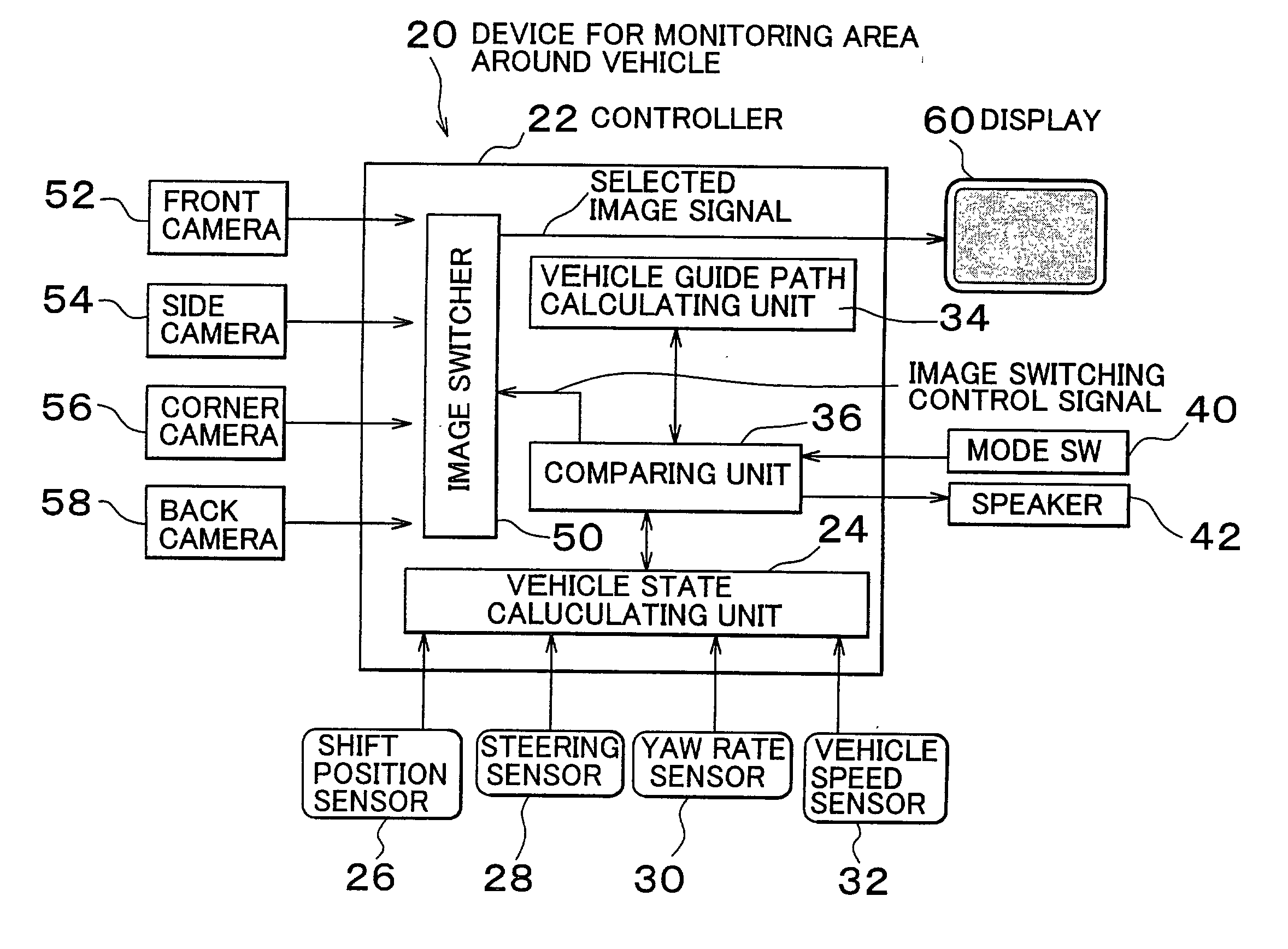 Device for monitoring area around vehicle