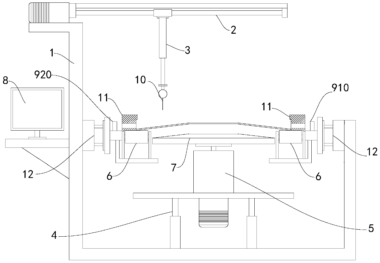 Device for detecting inclination angle and flatness of conical surface of diaphragm spring