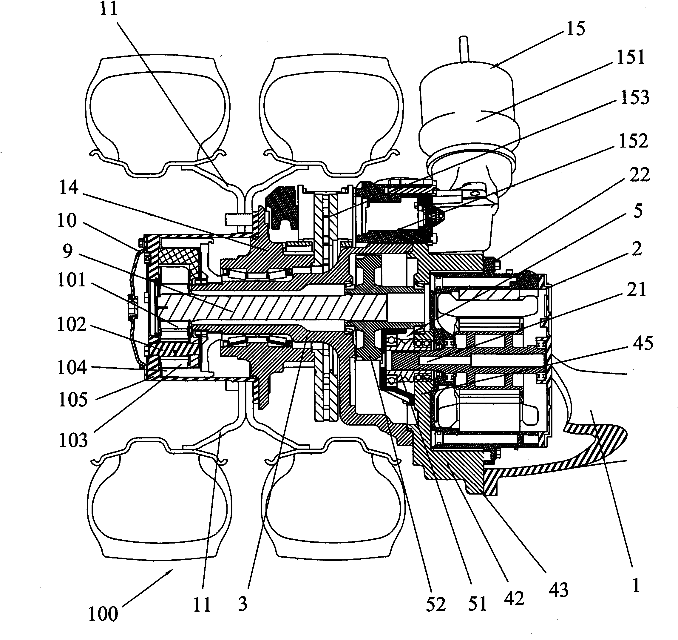 Wheel-side drive axle