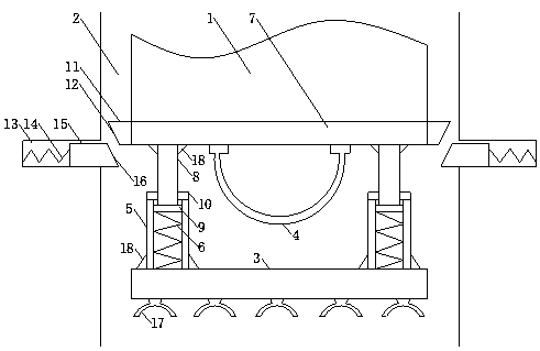 Elevator car with buffering protection function