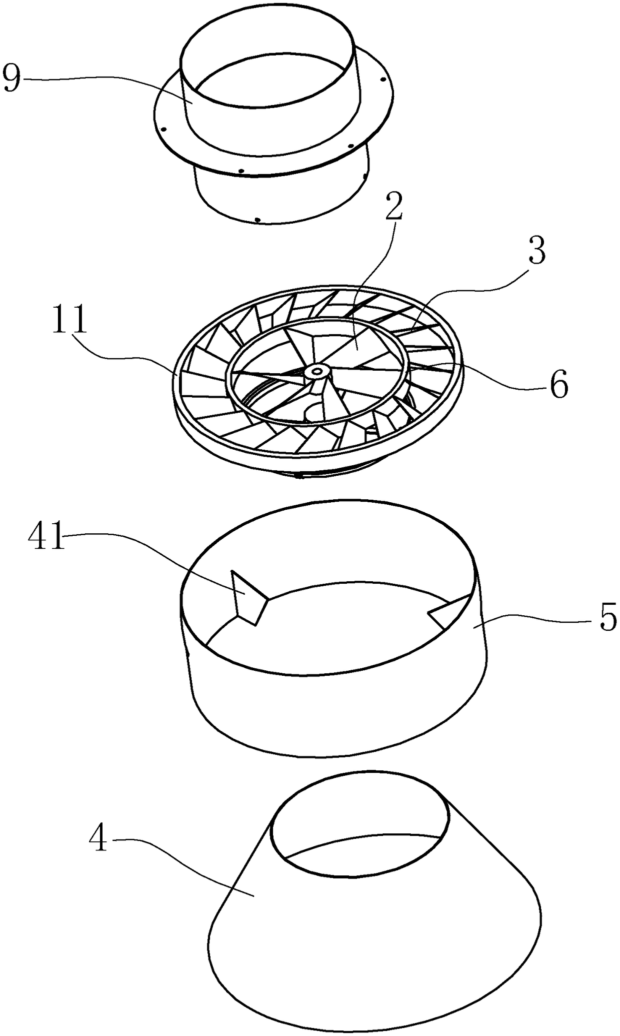 A fan structure capable of forming an artificial tornado and a range hood