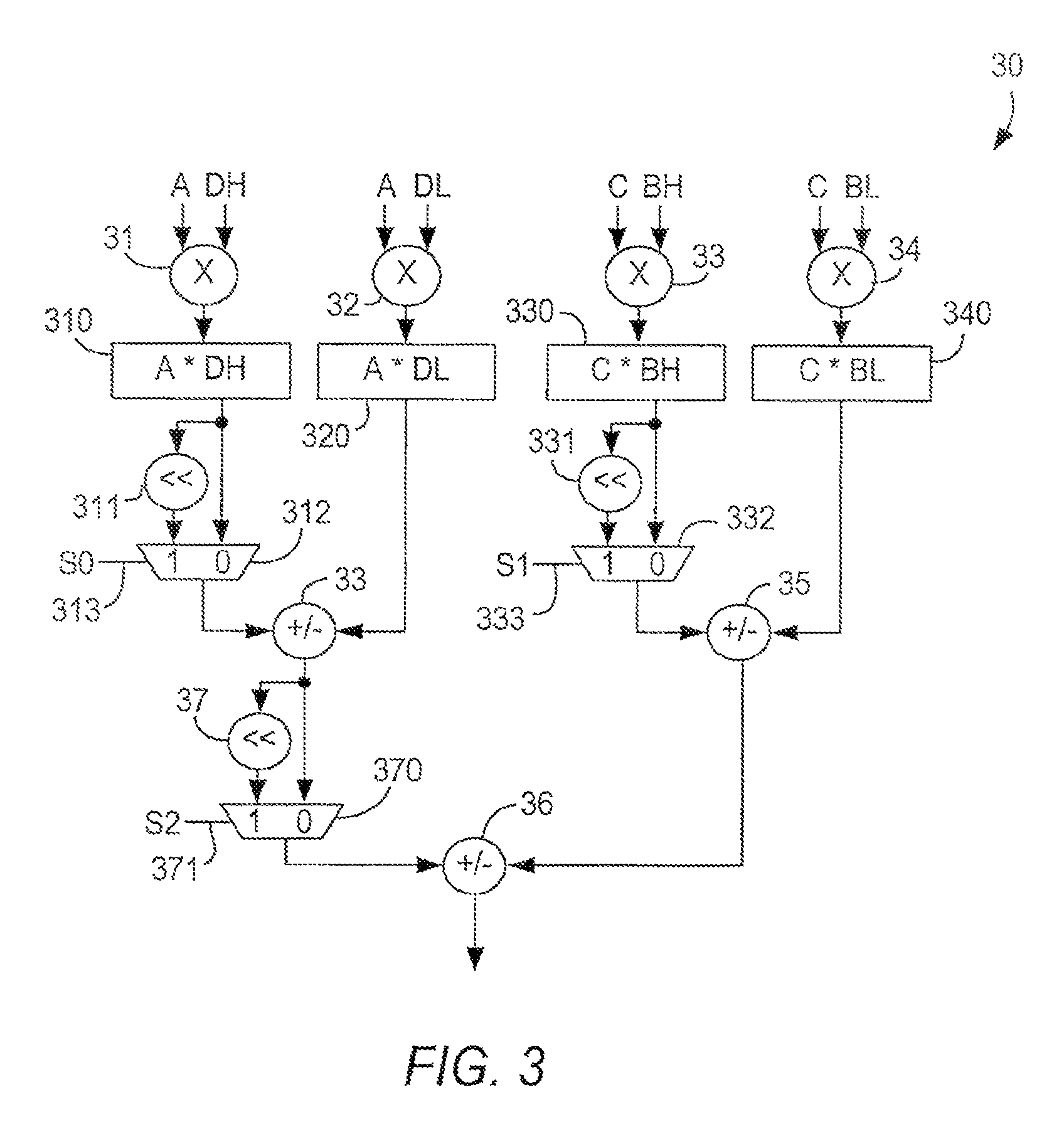 Large multiplier for programmable logic device