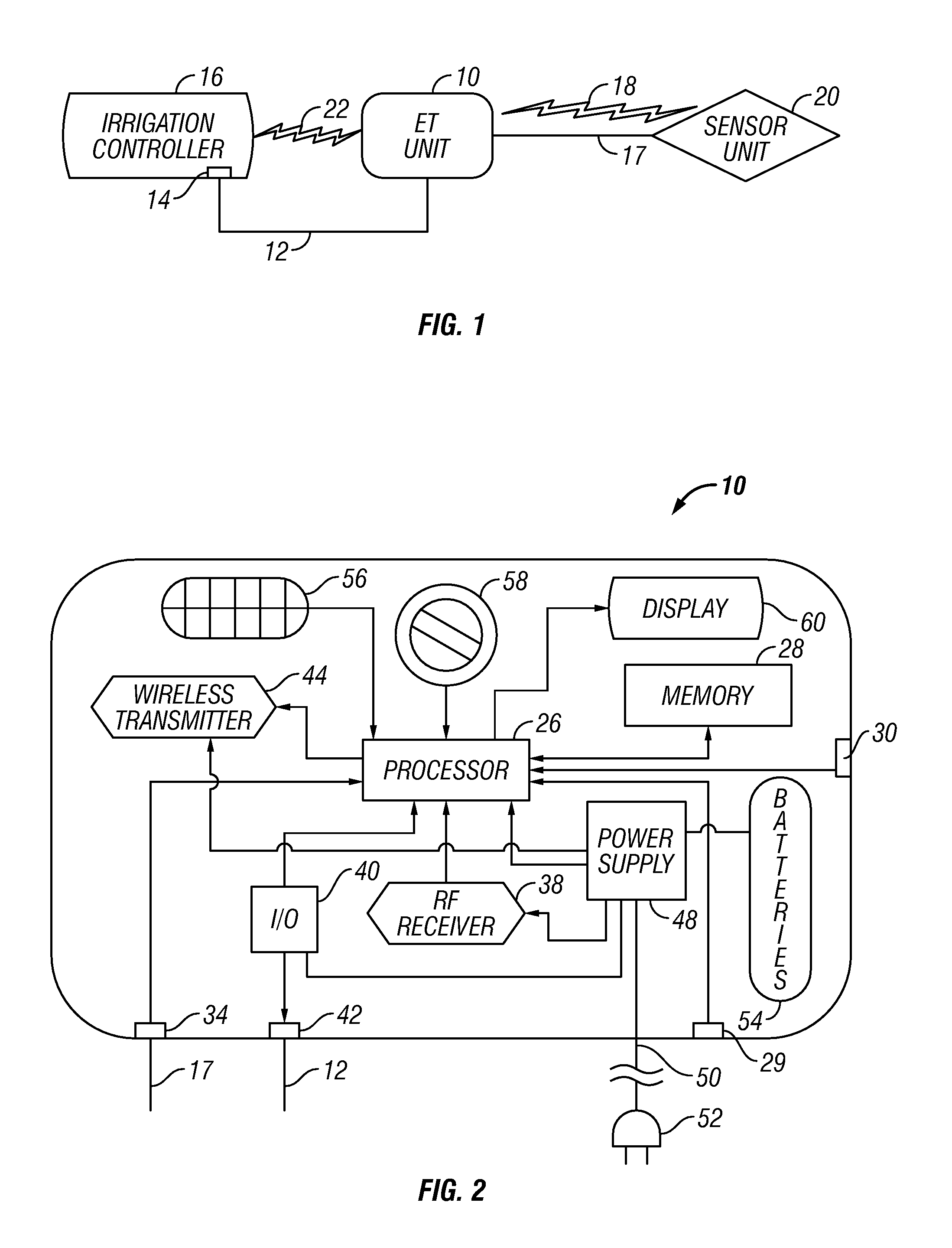 Evapotranspiration unit for re-programming an irrigation controller