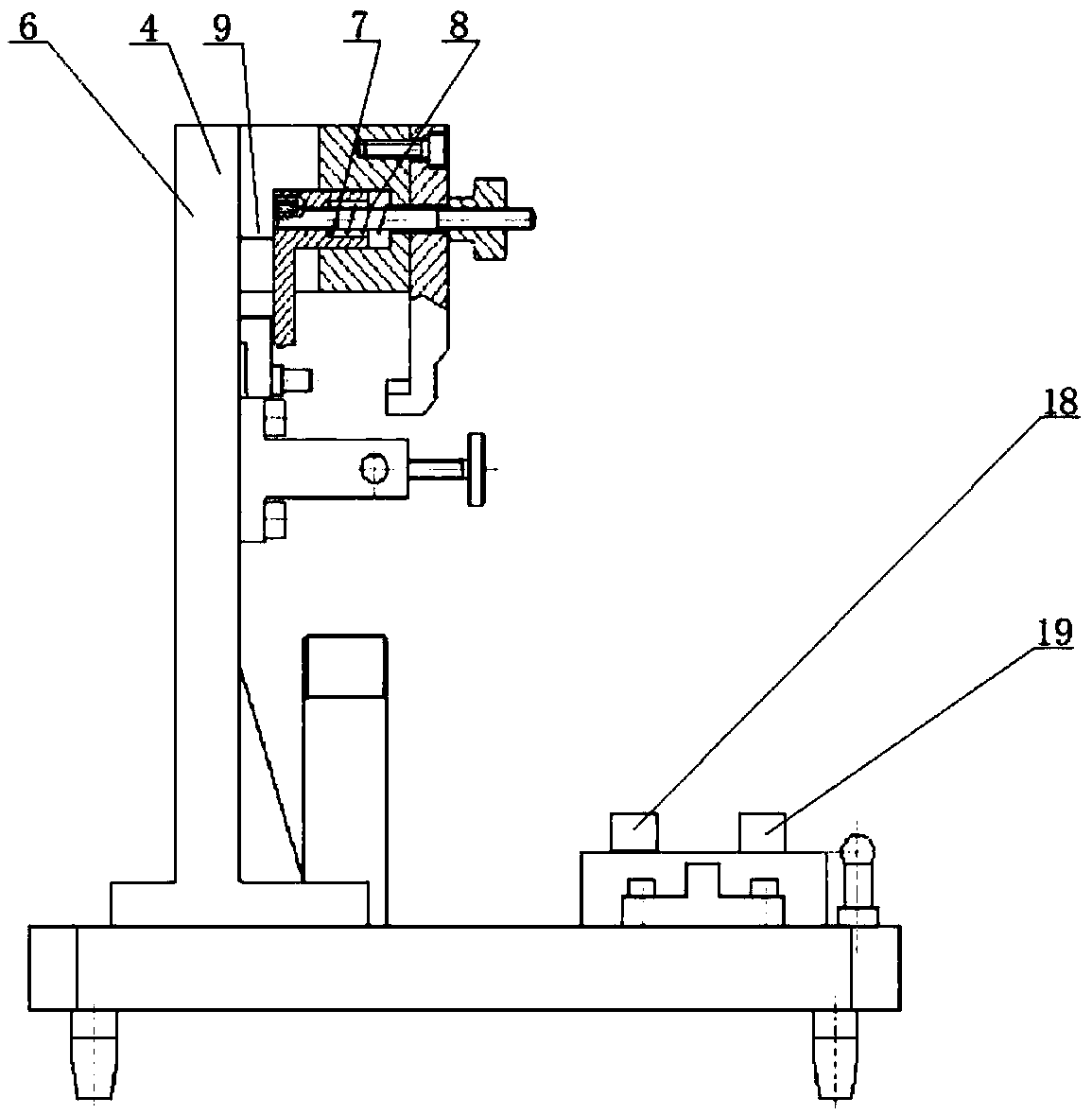 Digital measuring device and measuring method for cavity of fan-shaped segment welding blade