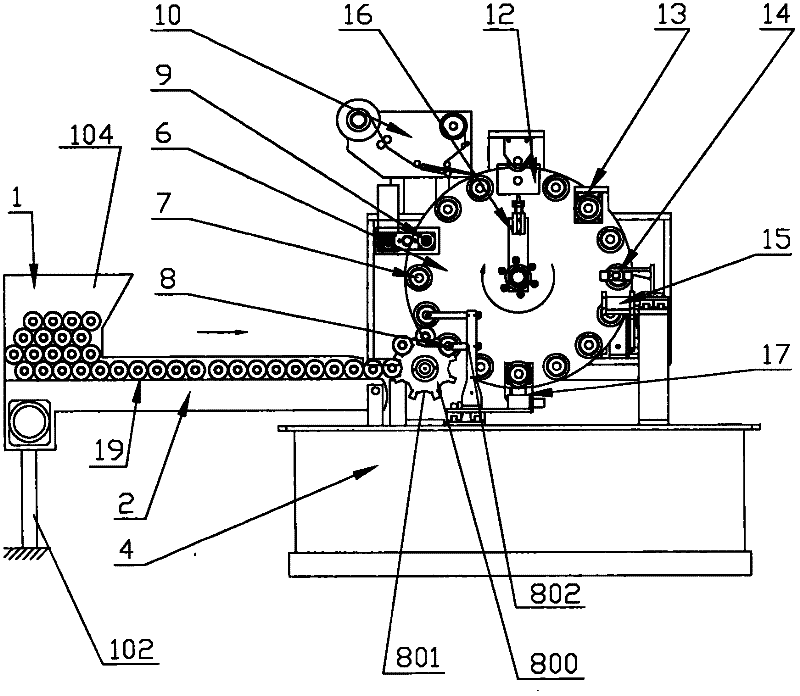 Device for production of packaging hose and use method thereof