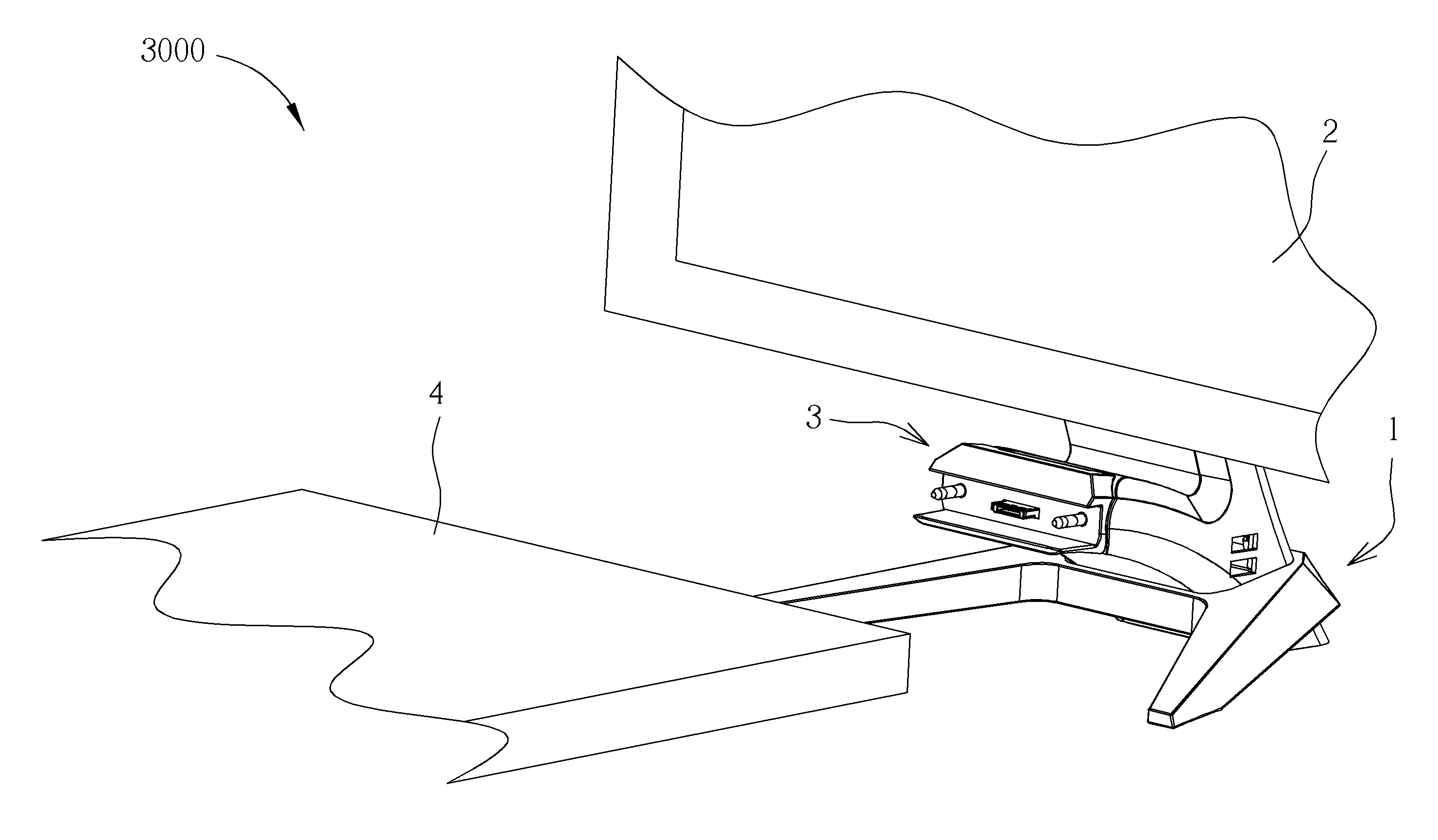 Adjustable docking device and display device therewith