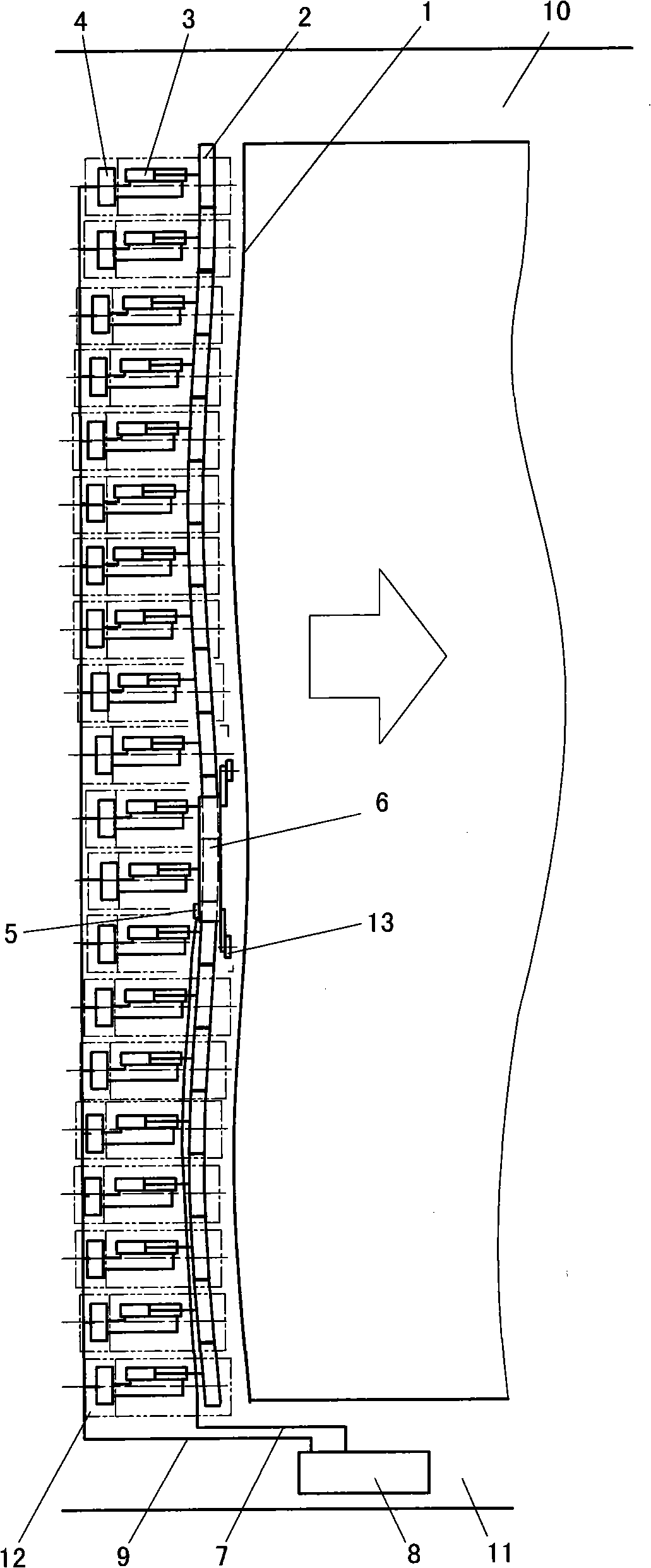 Fully mechanized mining working face bending detection and straightening method and system