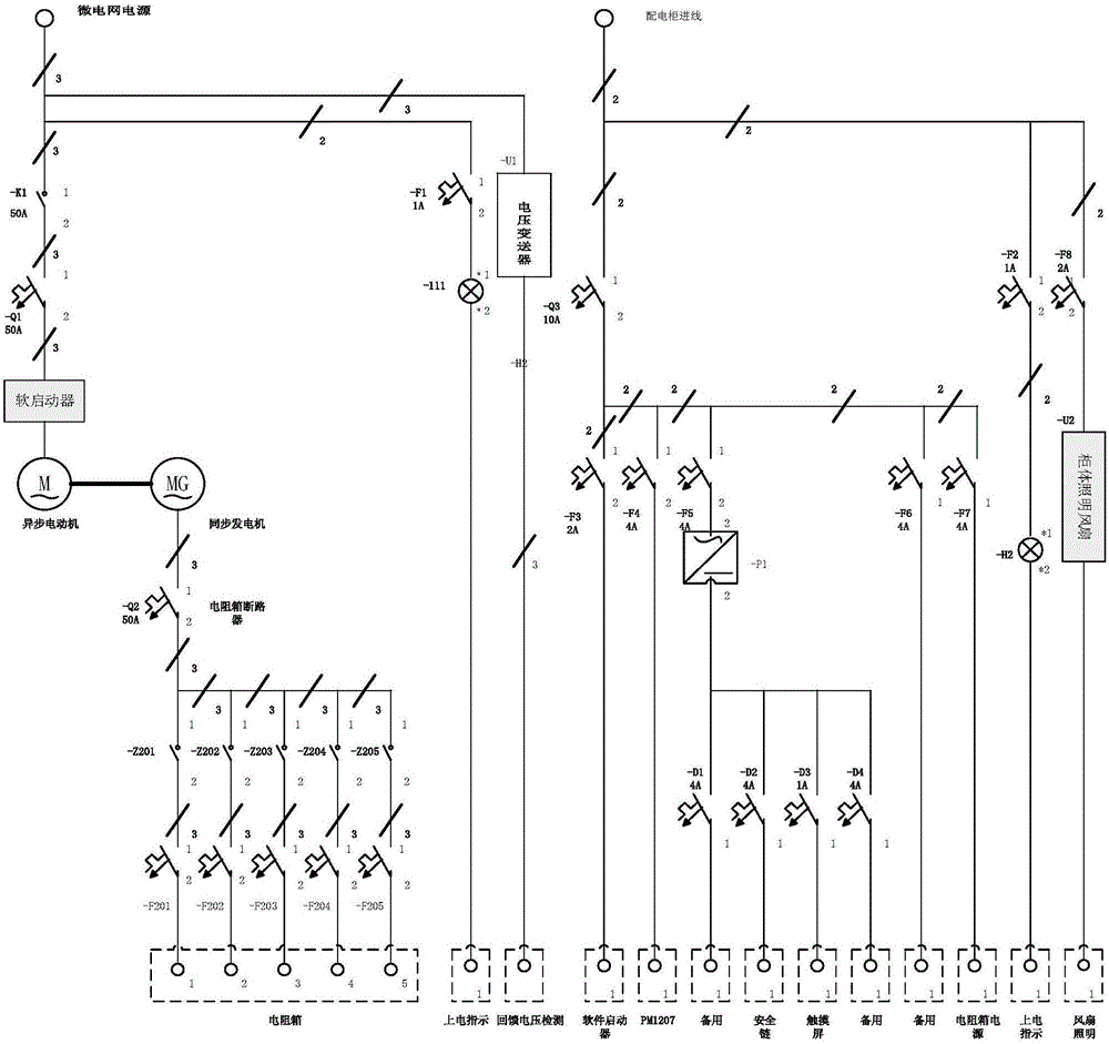 Microgrid-simulation variable-power asynchronous motor load experiment platform