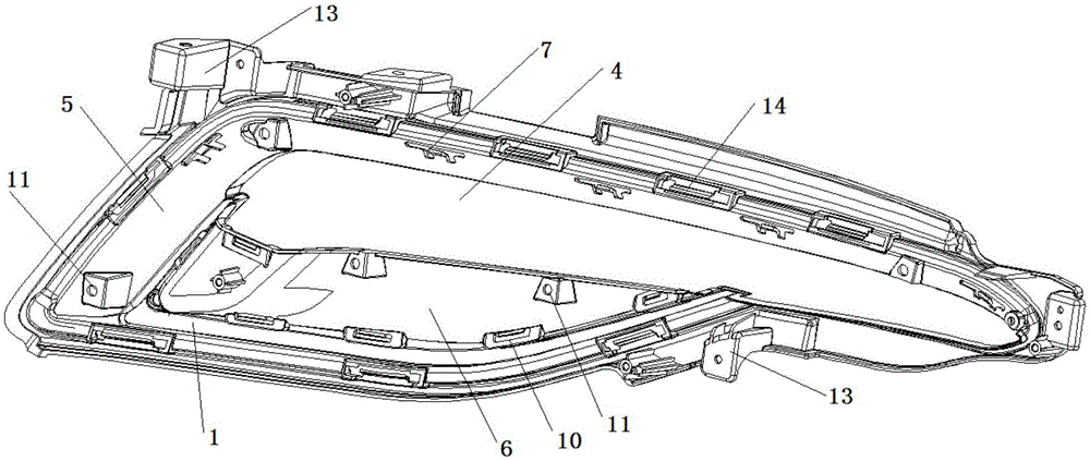 Novel split automobile fog lamp support