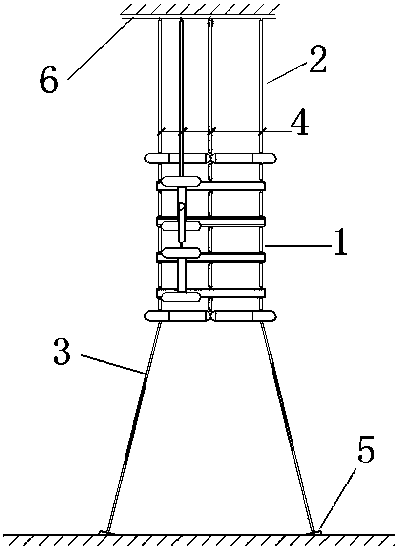 A structure for controlling the vibration of the converter valve tower