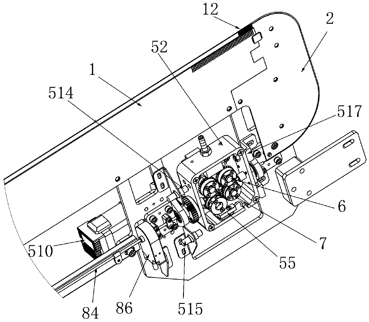 Flat knitting machine steel wire conveying device