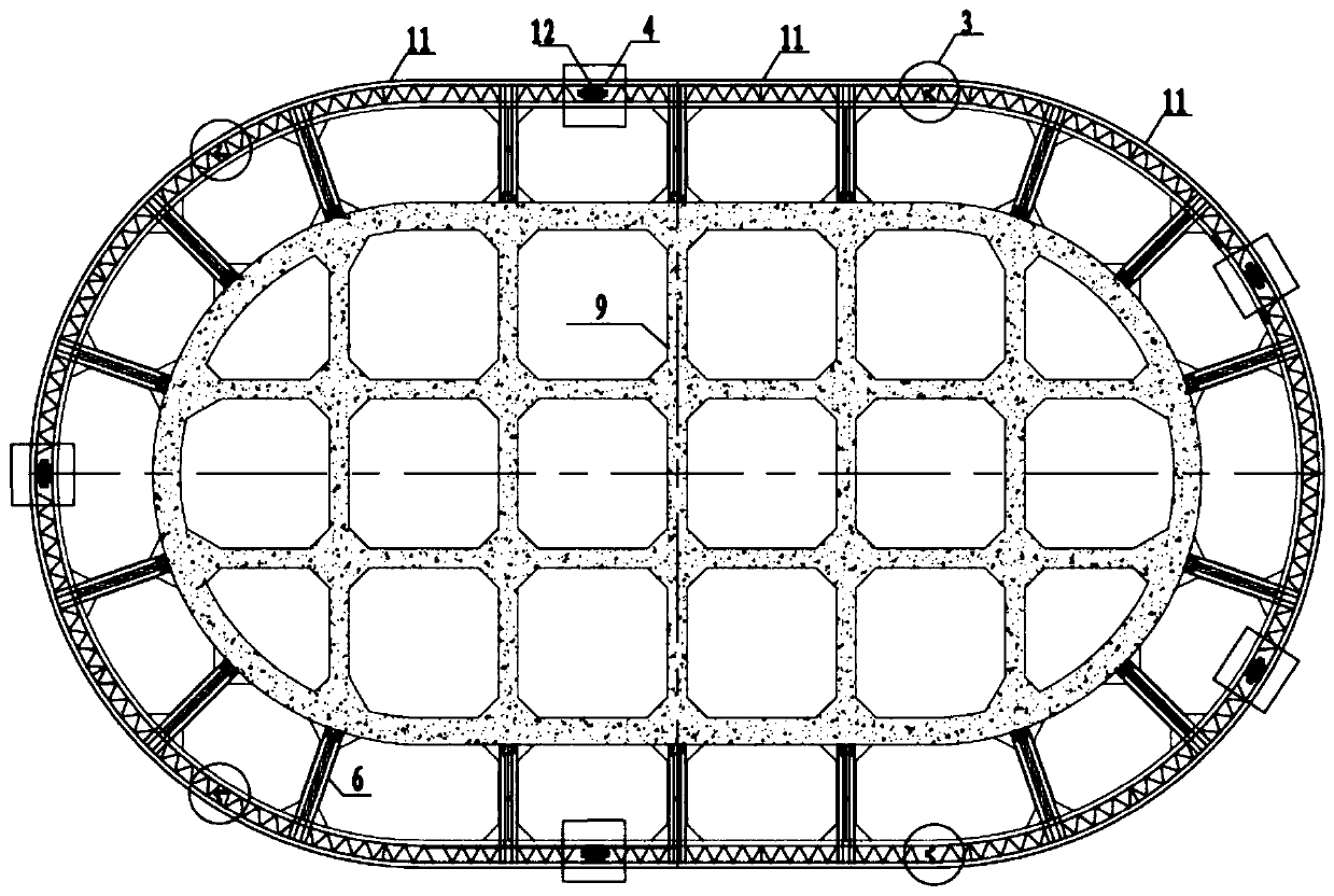 Open caisson temporary outer wall system quick to mount and dismount and construction method of system