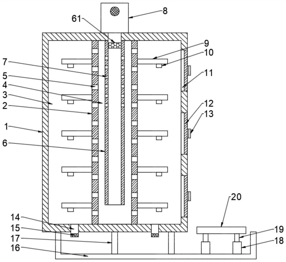 A dry storage device for pharmaceutical and chemical agents based on uniform drying technology