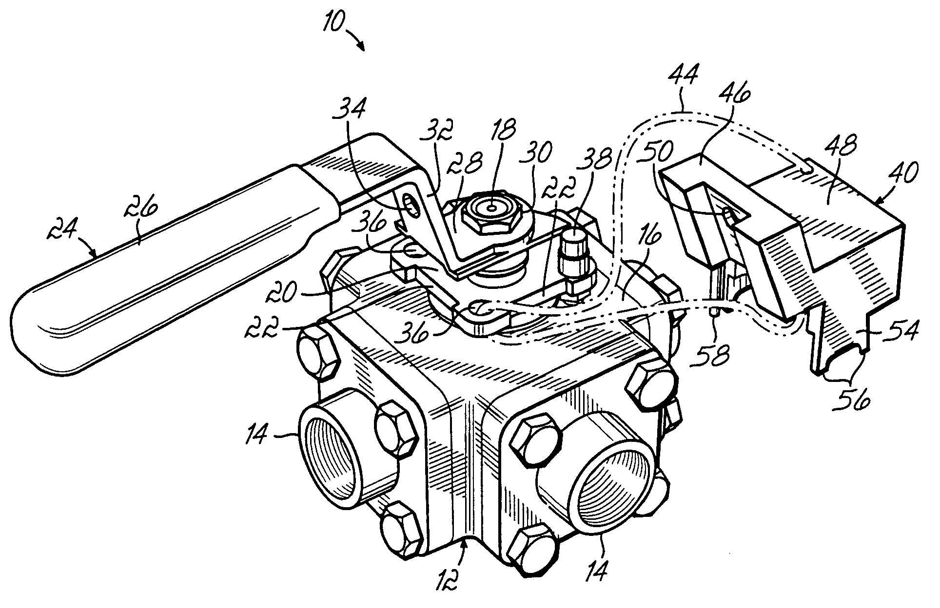 Quarter turn valve locking device