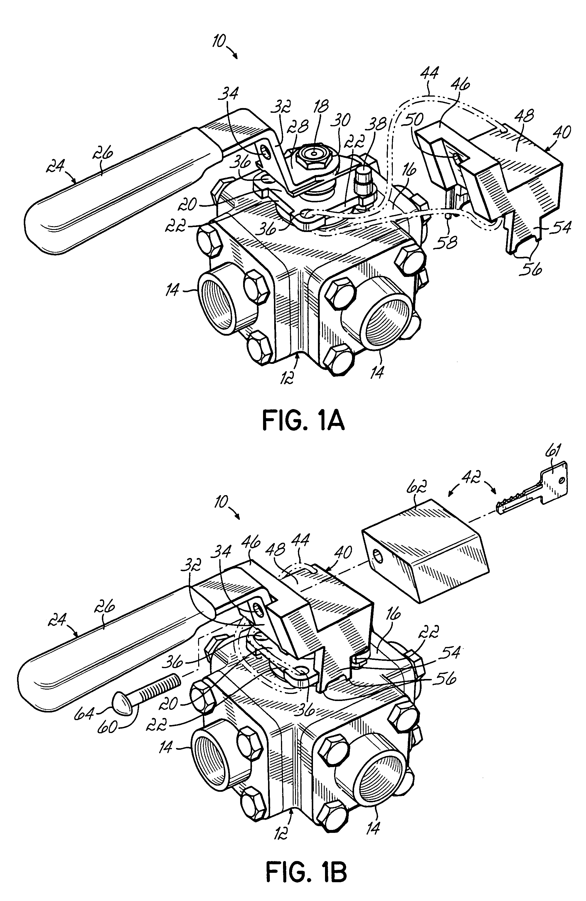 Quarter turn valve locking device