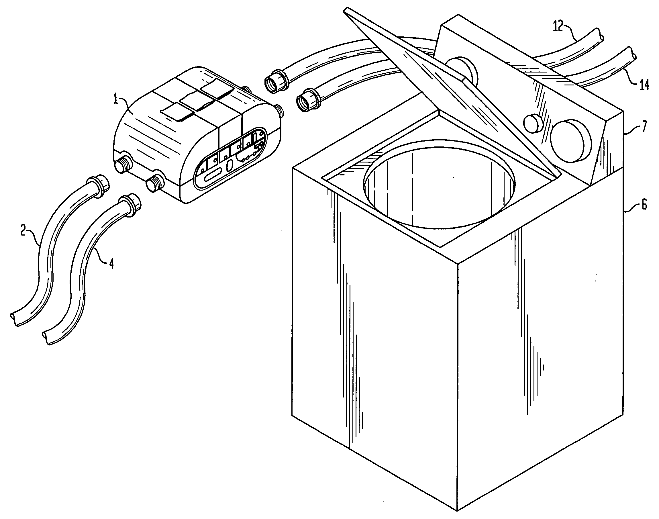 Automatic dispensing device for laundry detergent composition with intermediate chamber