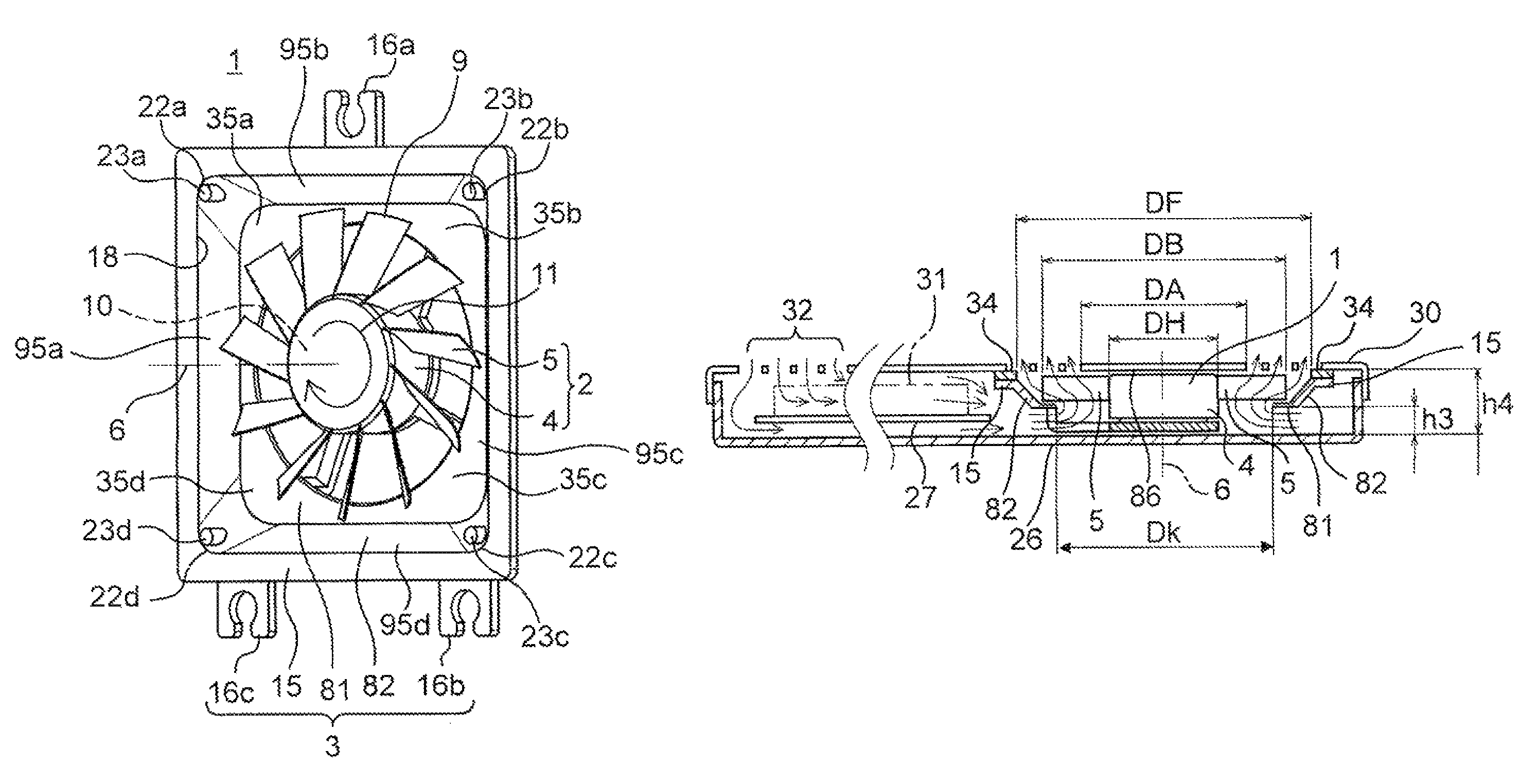 Fan and electronic device equipped with the same