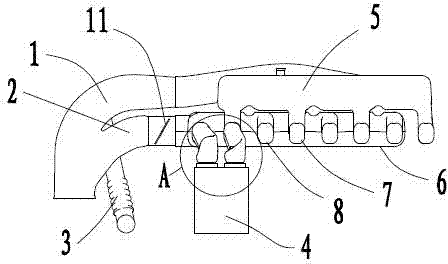 Air inlet vortex adjusting structure of diesel engine