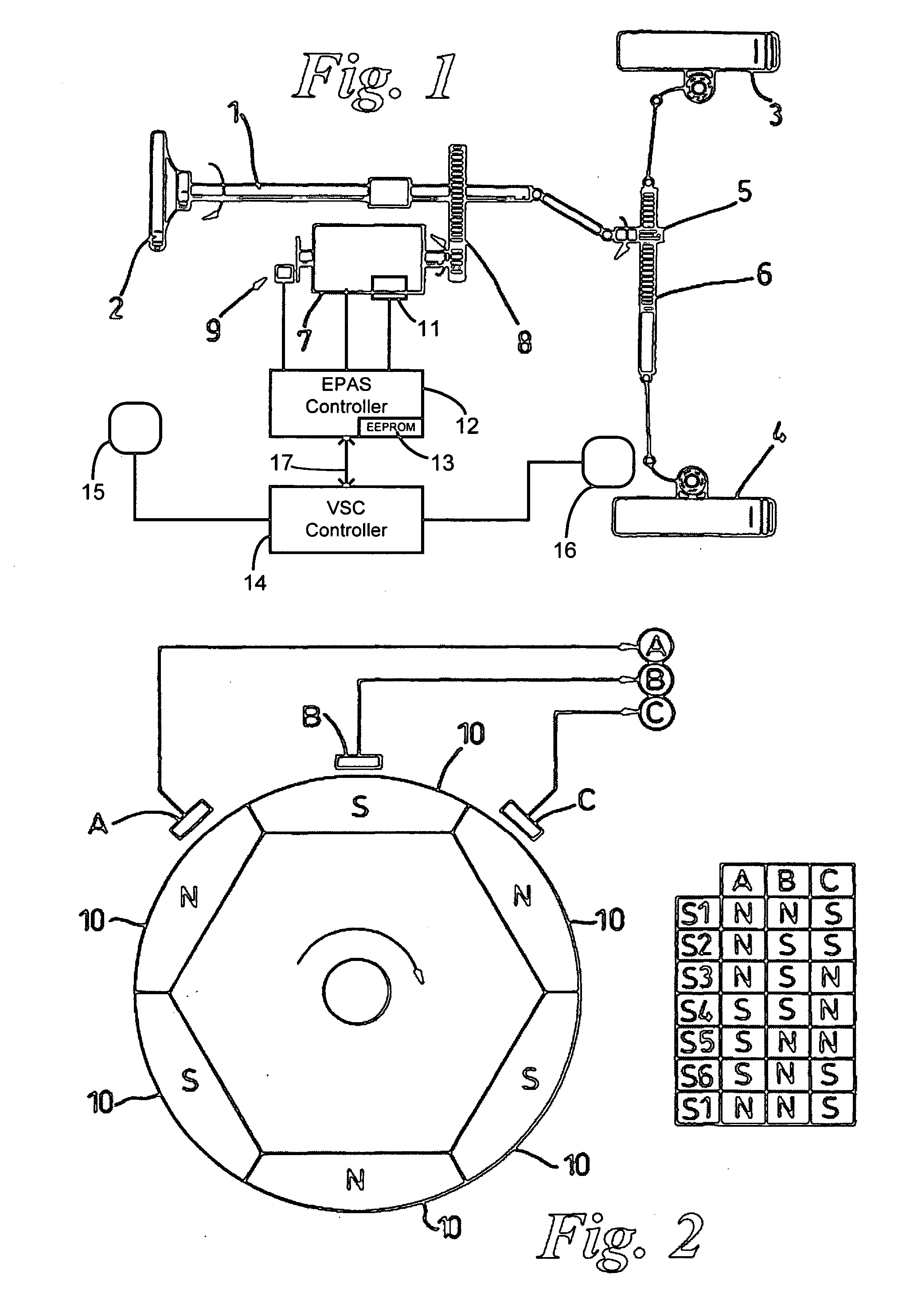 Recovery of calibrated center steering position after loss of battery power