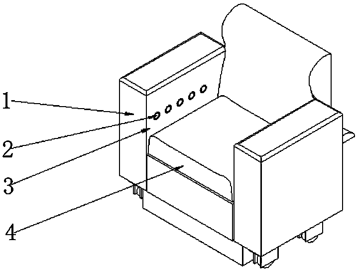 Household sofa capable of killing mites automatically