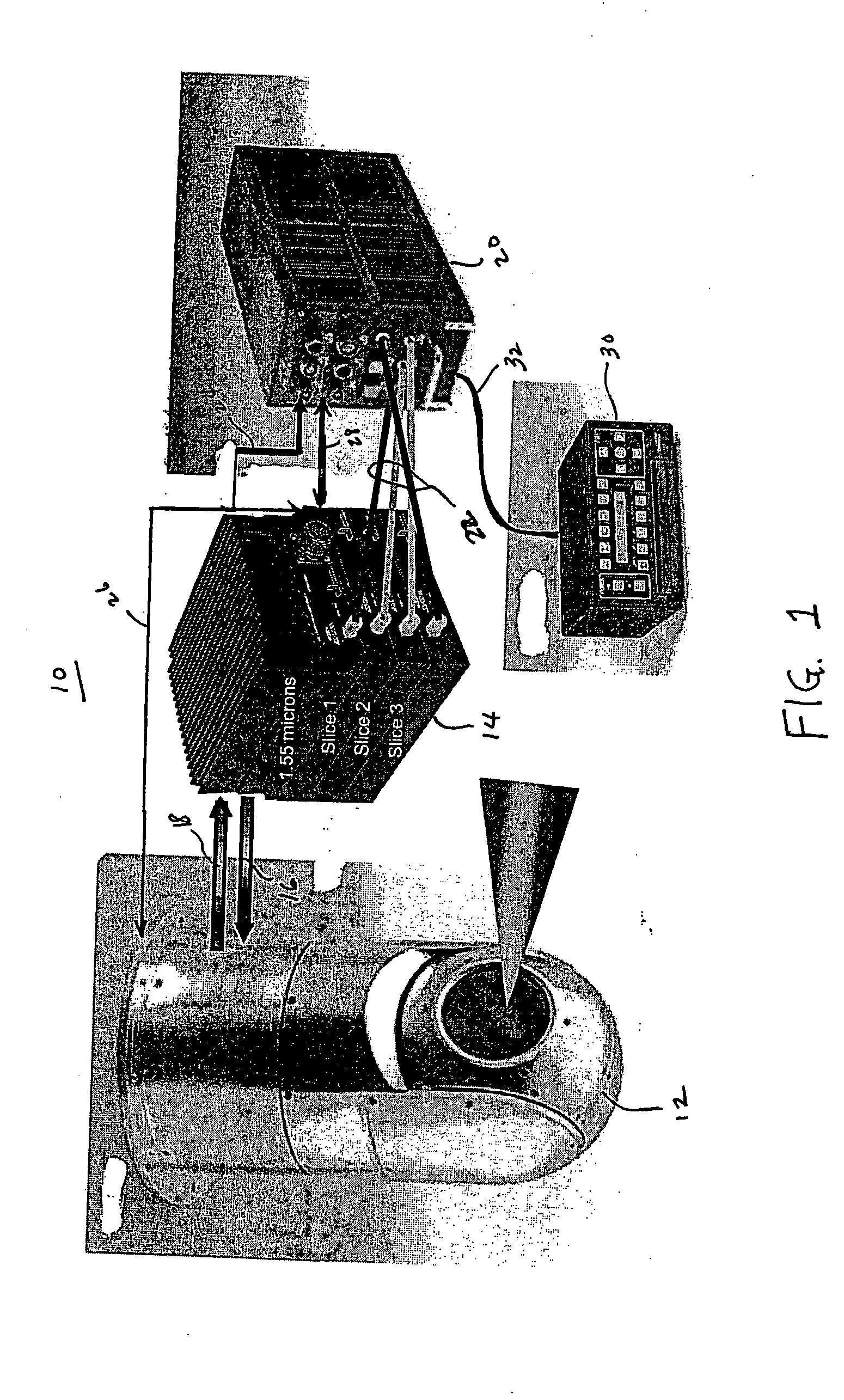 System and method of identifying an object in a laser beam illuminated scene based on material types