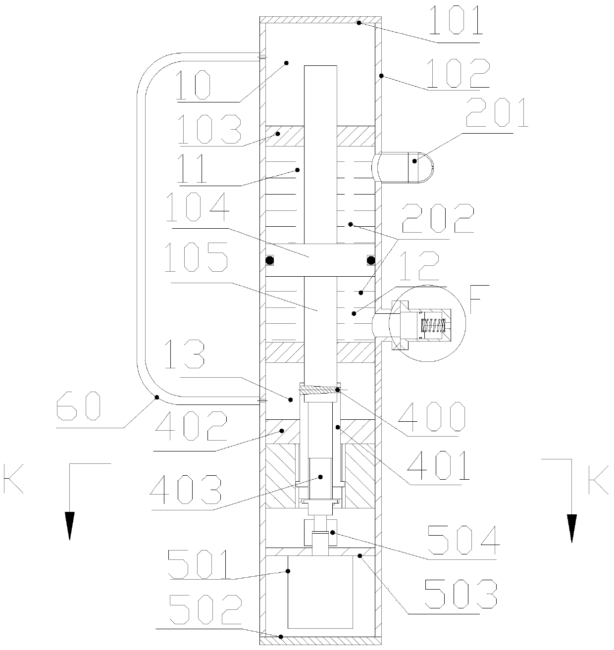 Double symmetrical piston water depth measurement sensor and measurement method of underwater pressure