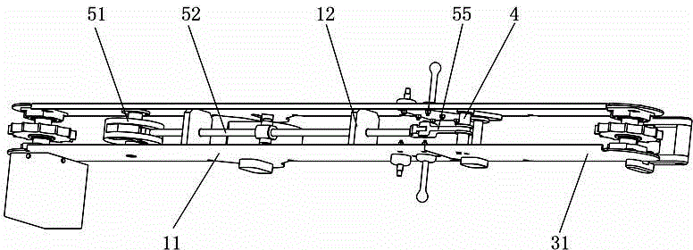 Foldable turnover mesh belt and feeding and discharging system provided with turnover mesh belt