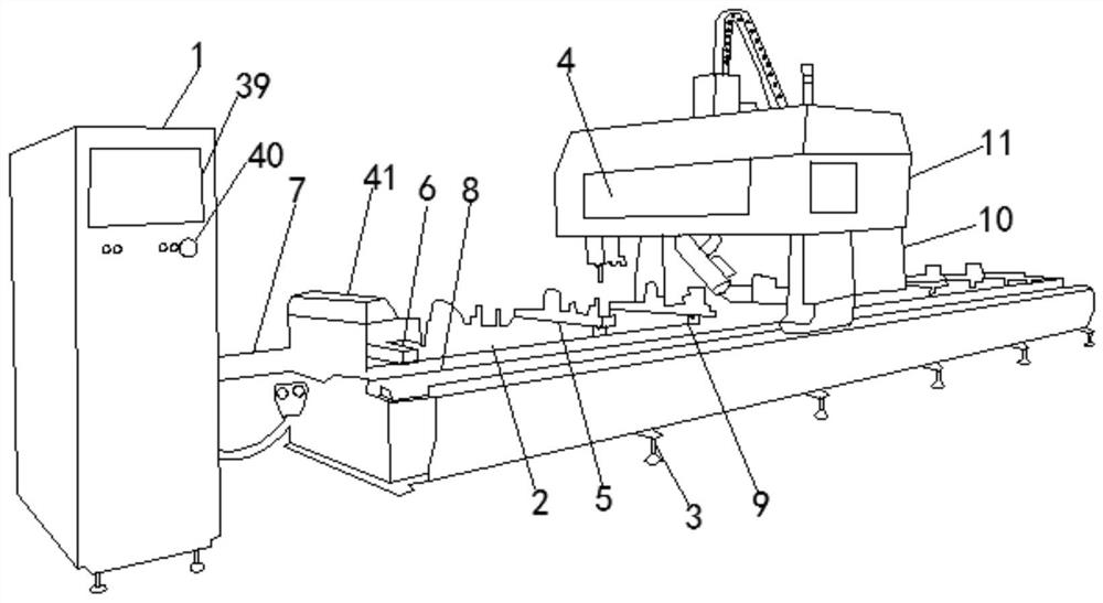 A curtain wall integrated processing equipment