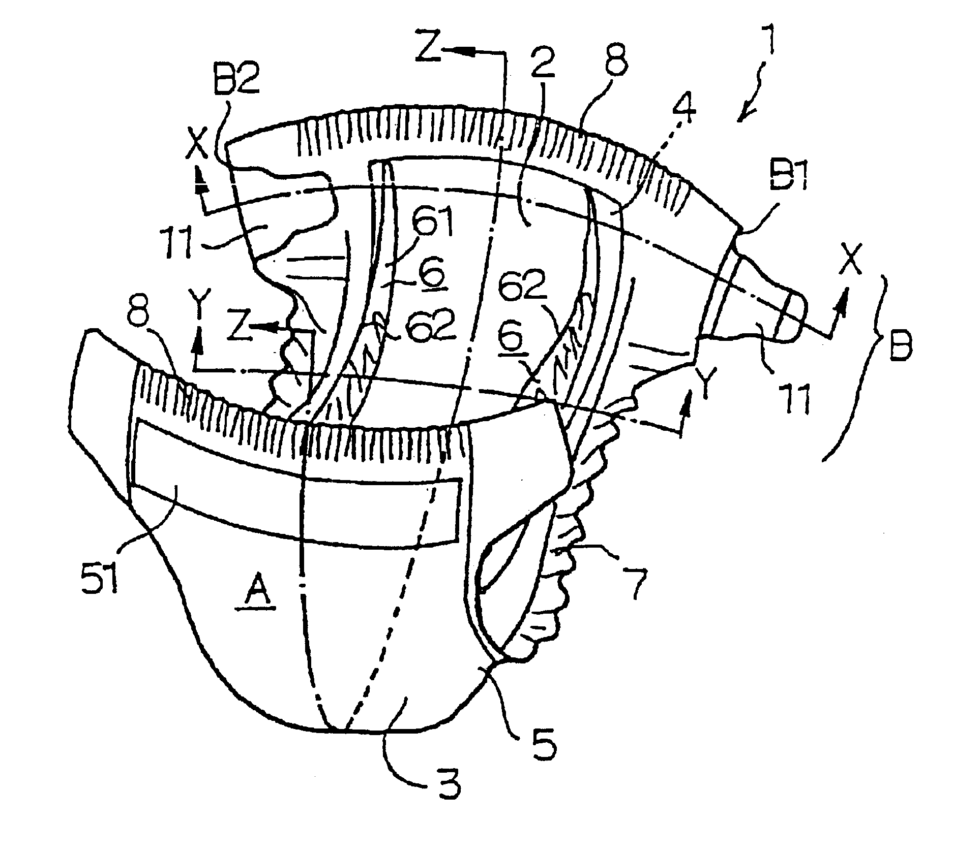 Disposable diaper and absorbent member used therein