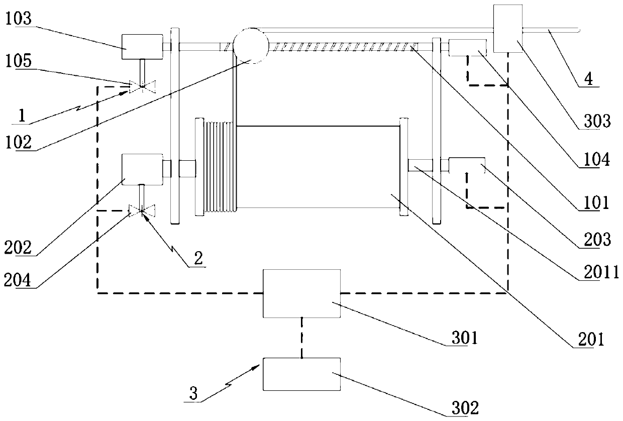 Winch control system for variable diameter cables and control method thereof