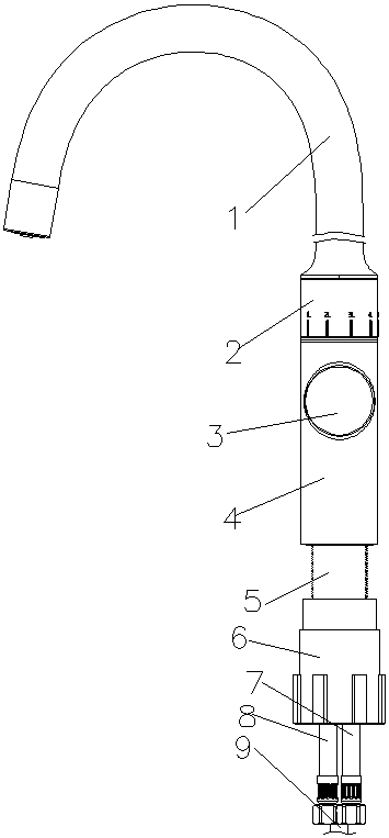 Mechanical single handle purifying faucet and quantitative water outlet method