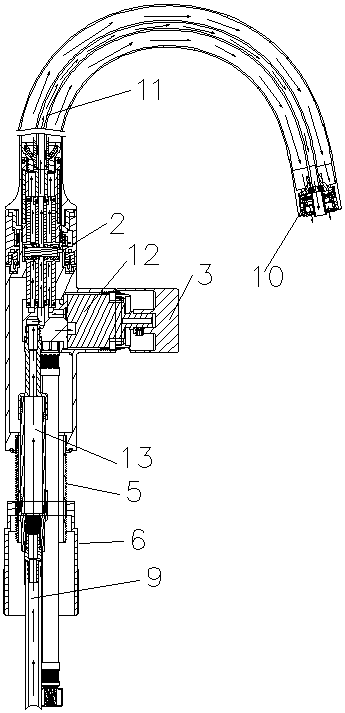 Mechanical single handle purifying faucet and quantitative water outlet method