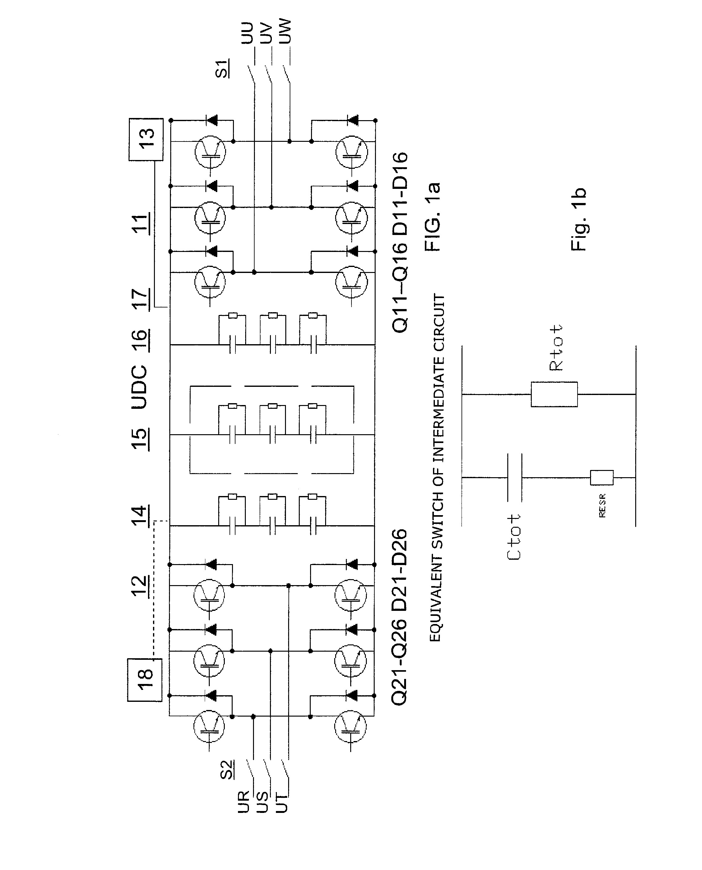 Method for monitoring the condition of the capacitors of a dc-voltage intermediate circuit