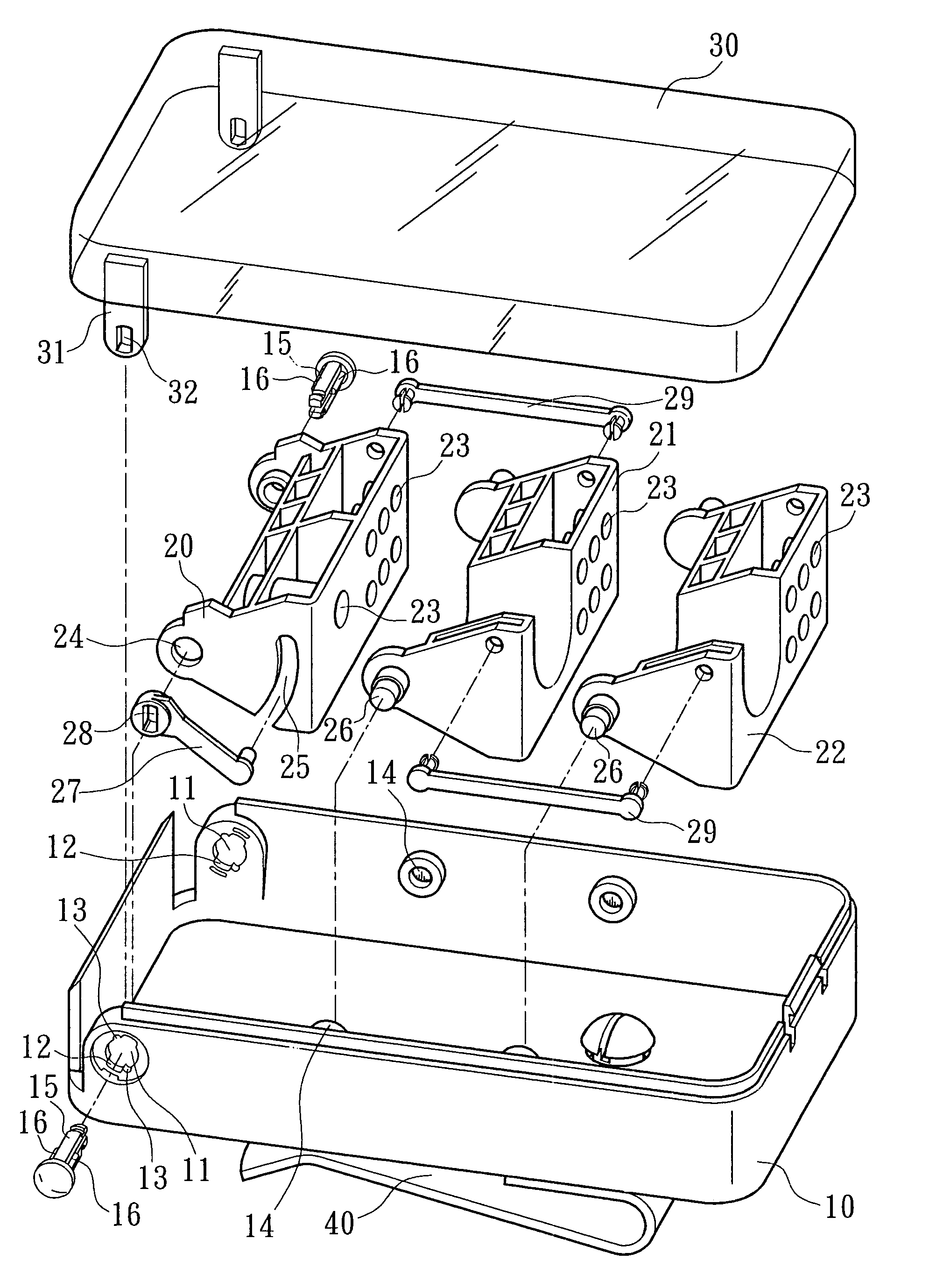 Toolbox with pivotal inner tool holders