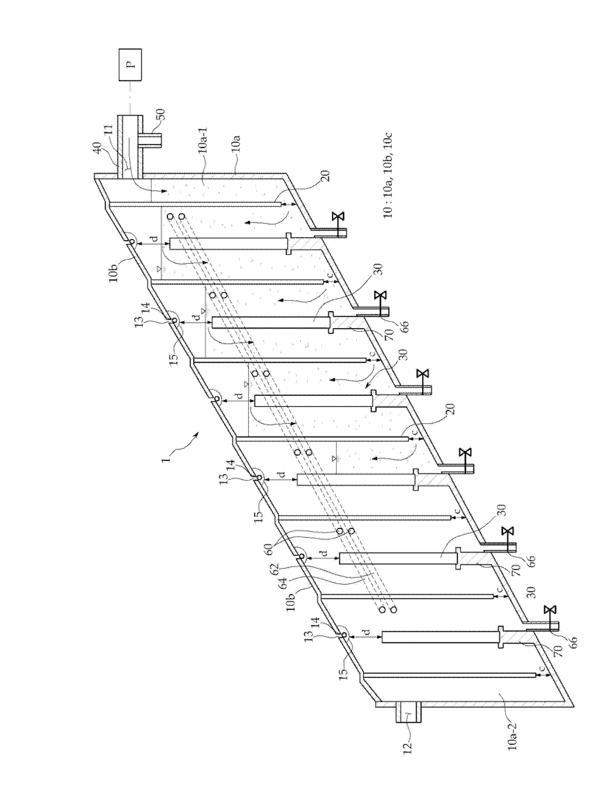 Electrolyzer having increased contact specific surface area for the recovery of valuable metals