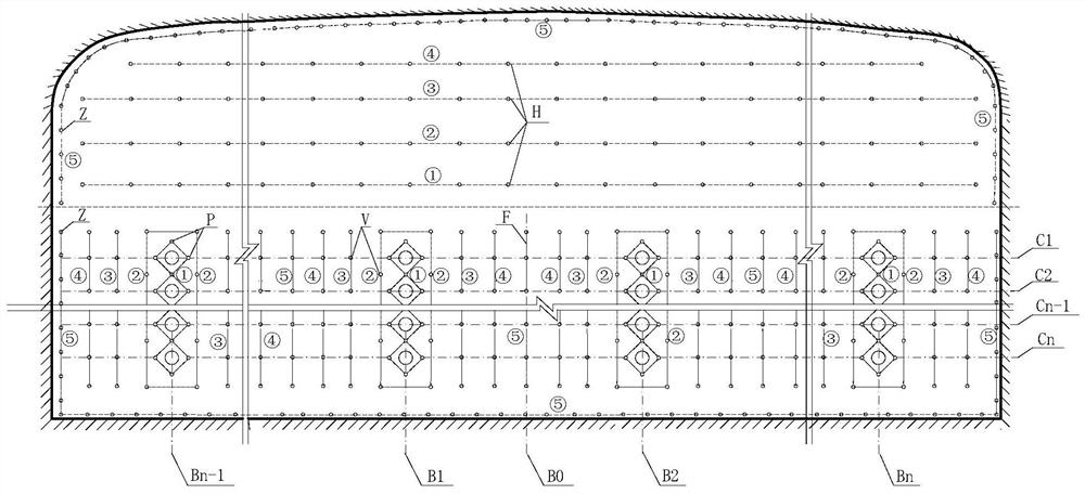 Two-time detonation method for sub-section of large-section tunnel