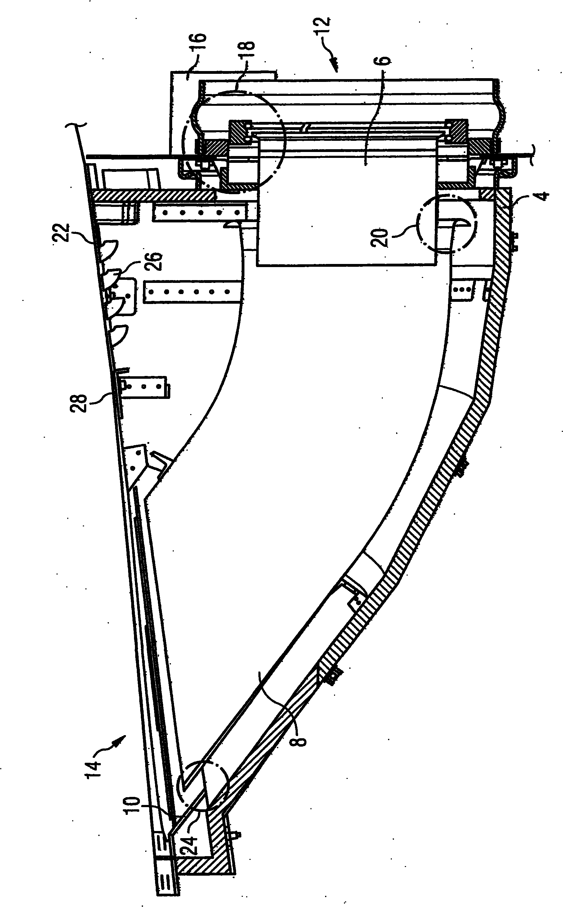 Device for cooling hot gas to be discharged from an aircraft