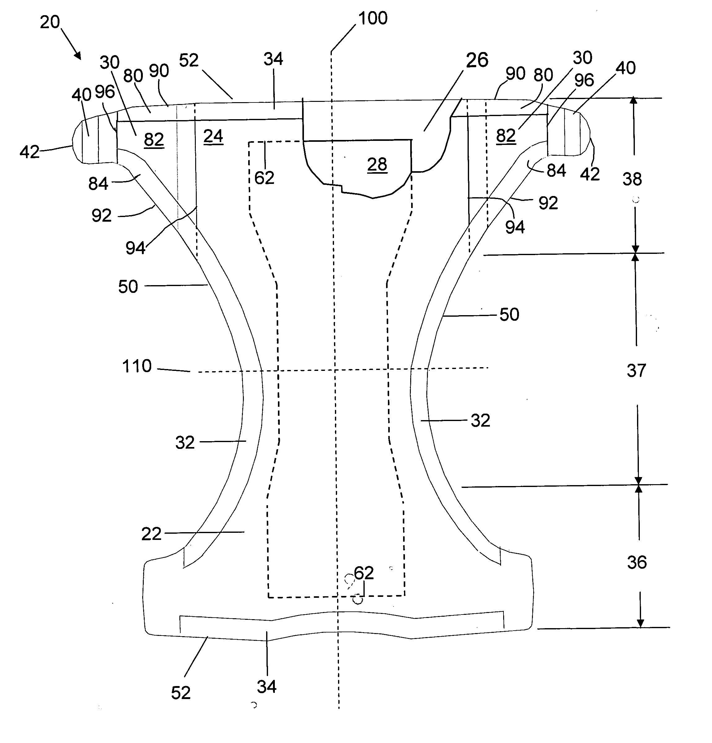 Disposable absorbent article having side panels with structurally, functionally and visually different regions