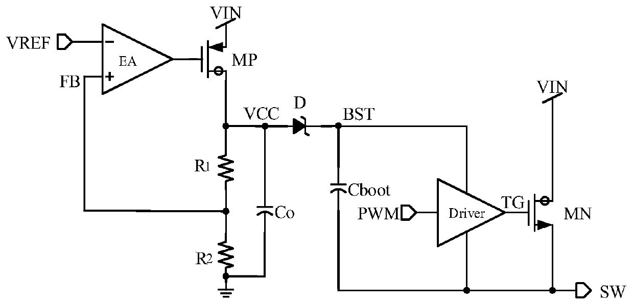 Switching MOS bootstrap charging circuit for gate drive of high speed gan power devices