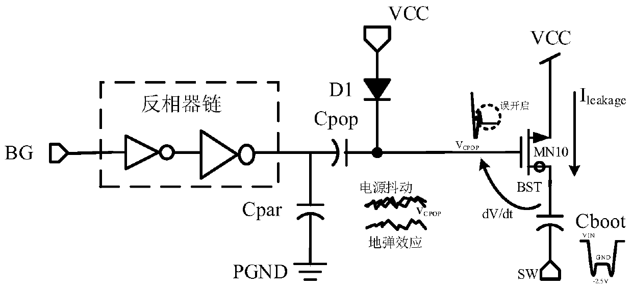 Switching MOS bootstrap charging circuit for gate drive of high speed gan power devices