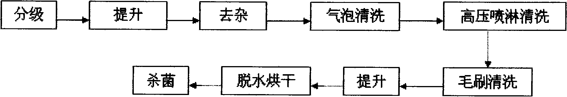 Process for processing dried fruits and mechanical production line