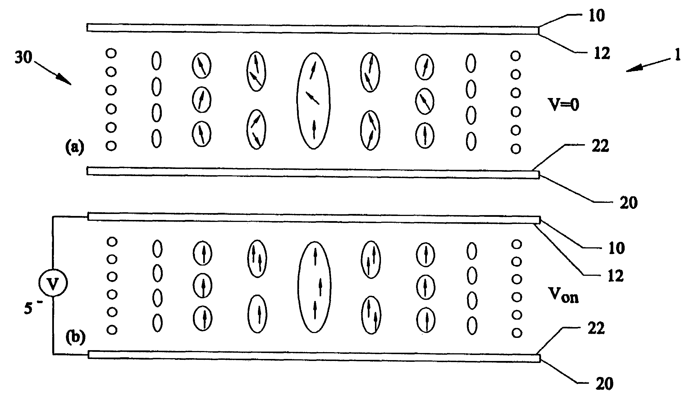 Tunable electronic lens and prisms using inhomogeneous nano scale liquid crystal droplets