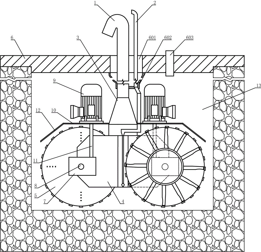 Pneumatic deep groove digging device