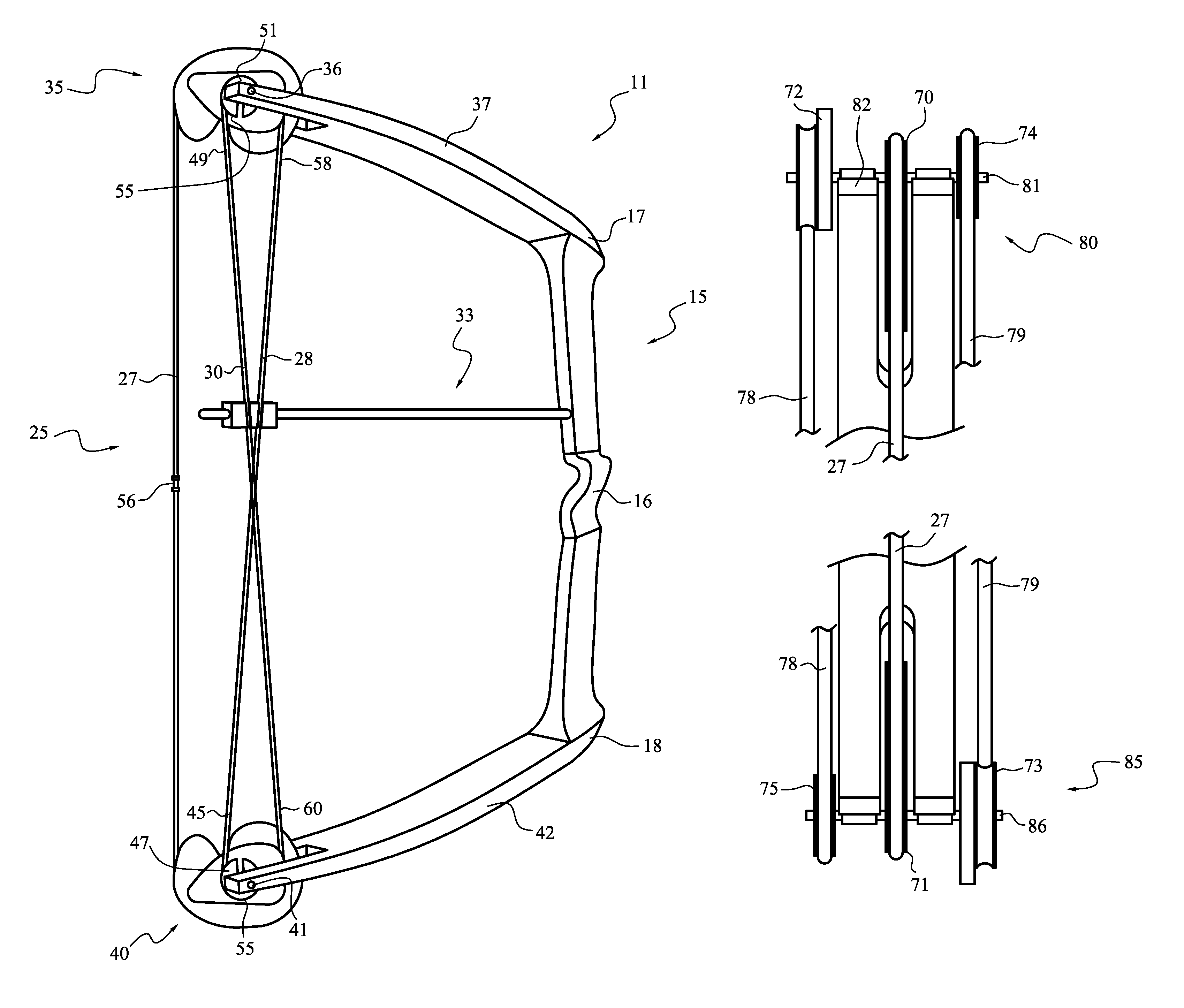 Synchronized compound archery bow