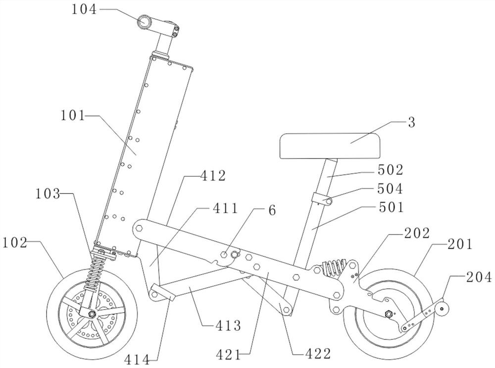 Portable folding integrally-formed electric vehicle