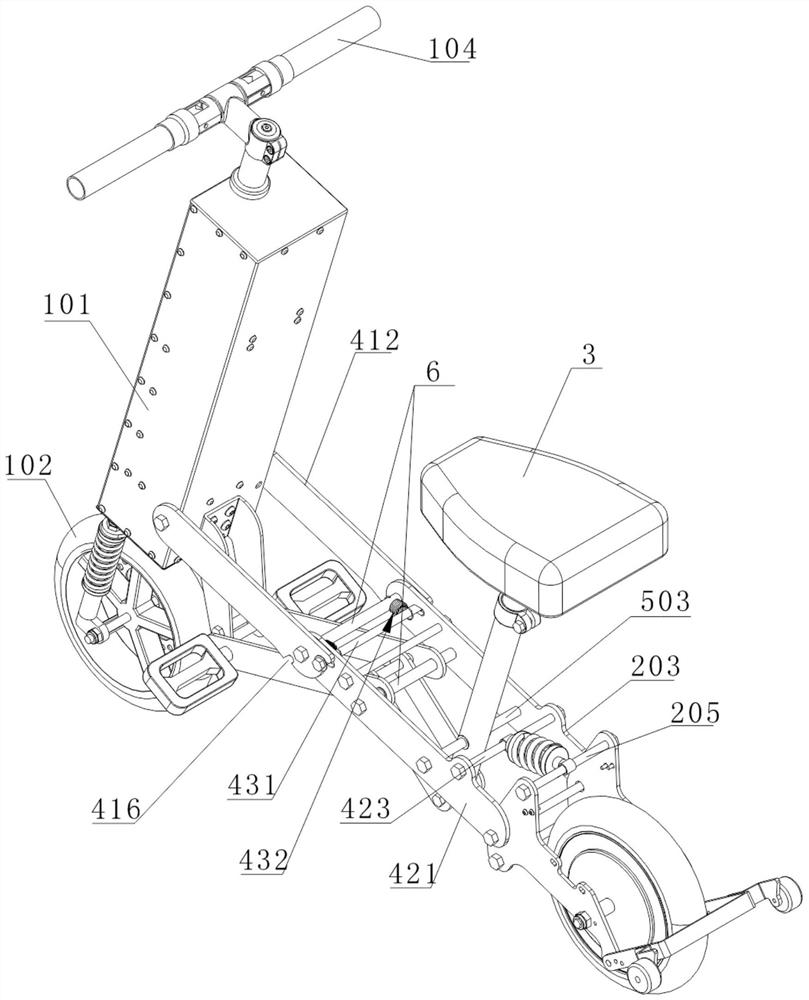 Portable folding integrally-formed electric vehicle