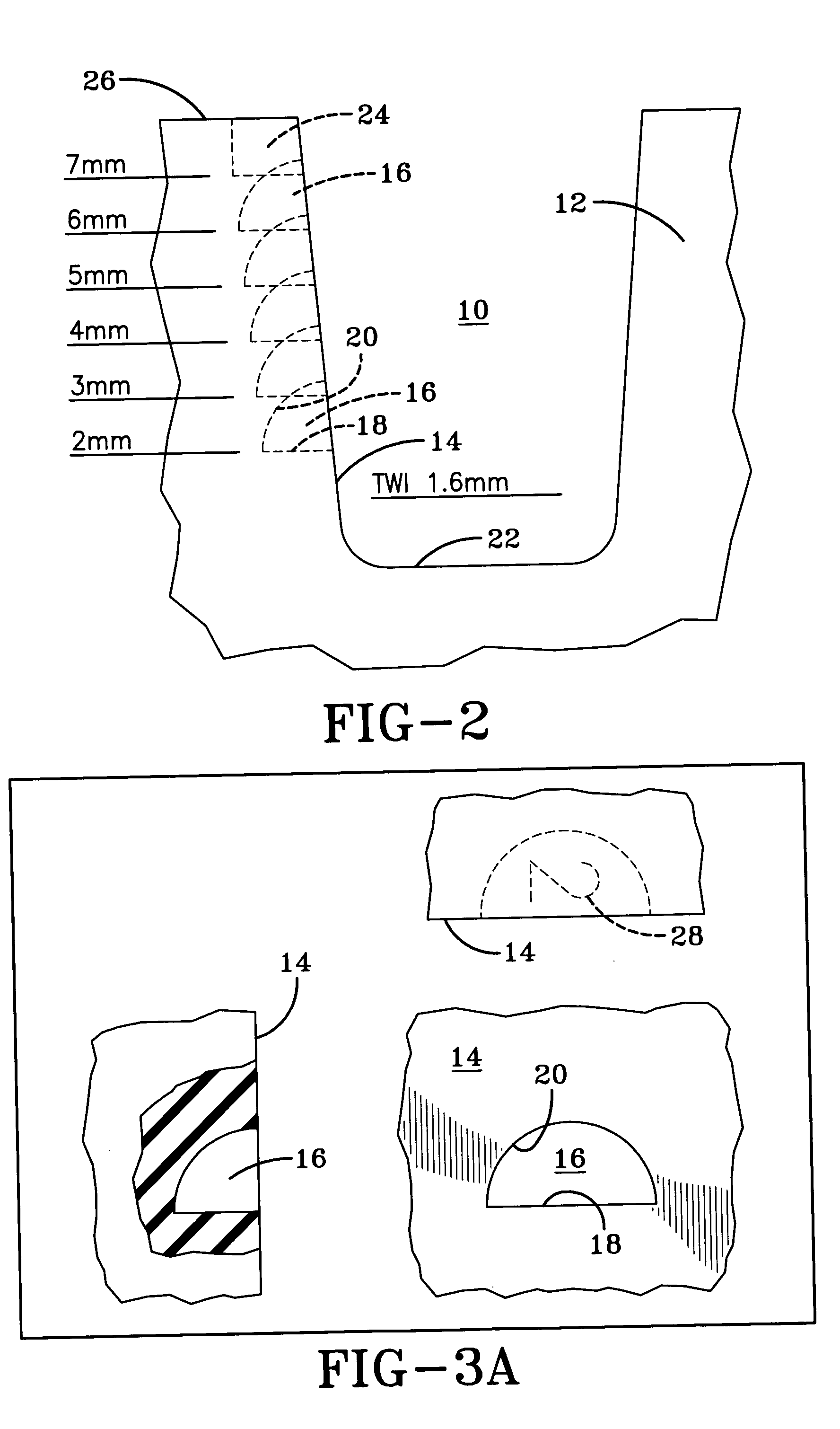 Progressive tire tread wear indicator